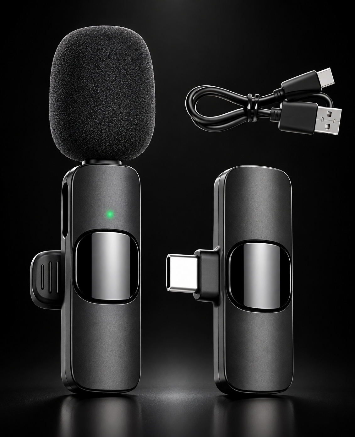 Wireless Lavalier Microphone Portable Audio Video Recording Mini Mic for I Phone Android Long Battery Life Live Broadcast Gaming