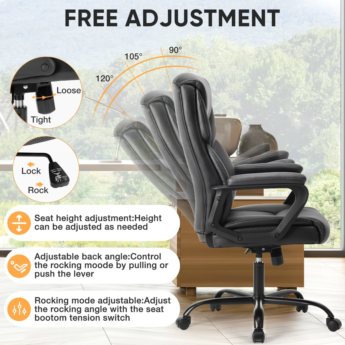 JHK Ergonomic Rocking Gaming Chair
