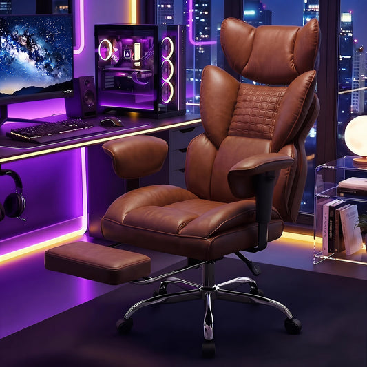 JHK Ergonomic PU Leather Gaming Chair with Footrest