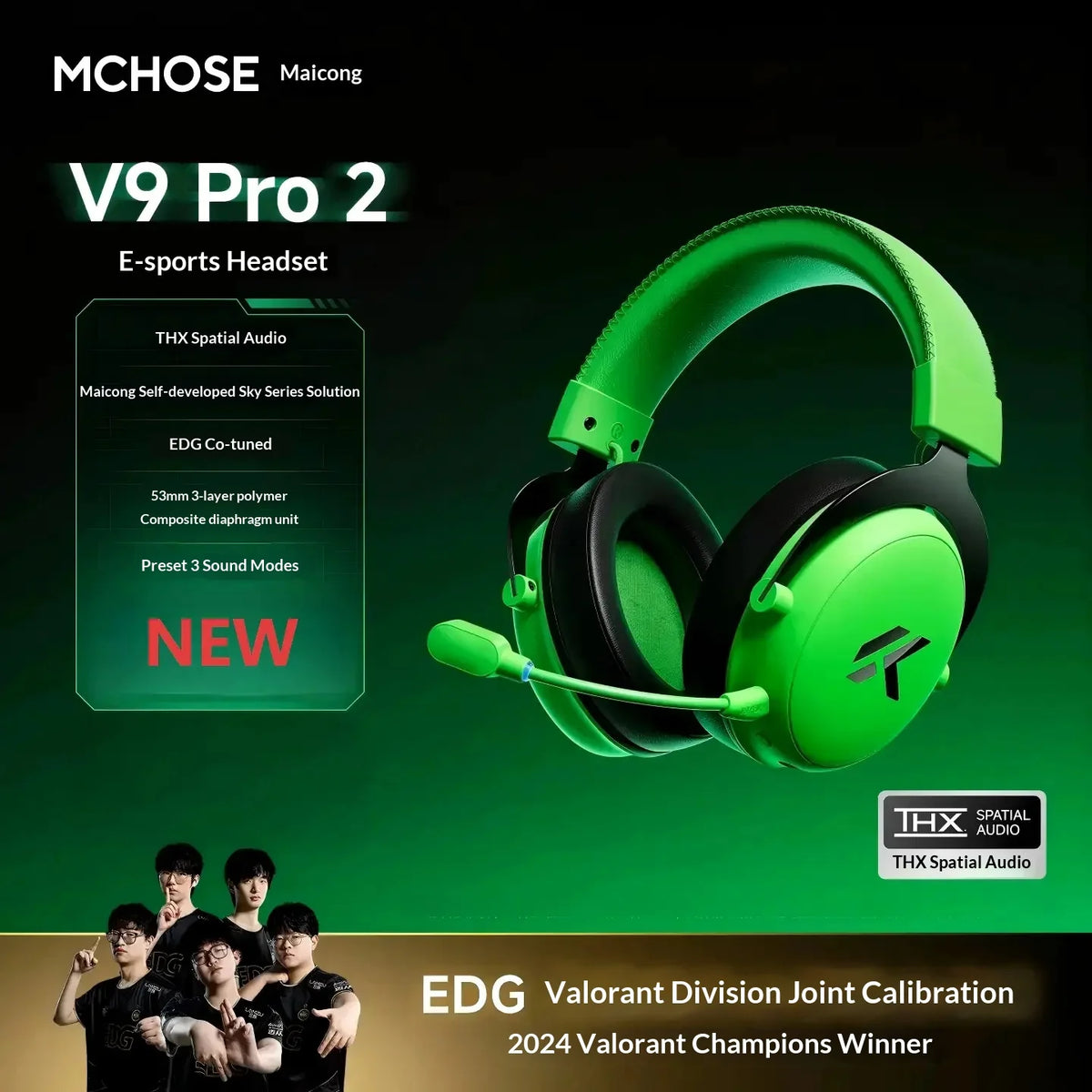 MCHOSE V9 Pro Wireless Headset