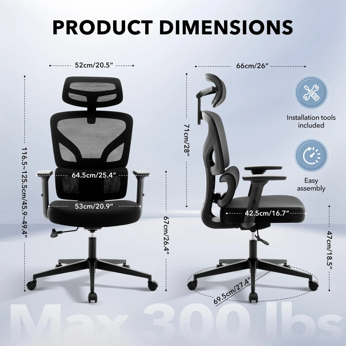 Ergonomic Mesh Office Chair – High Back Reclining