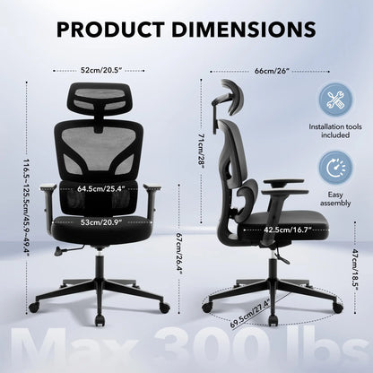Ergonomic Mesh Office Chair – High Back Reclining