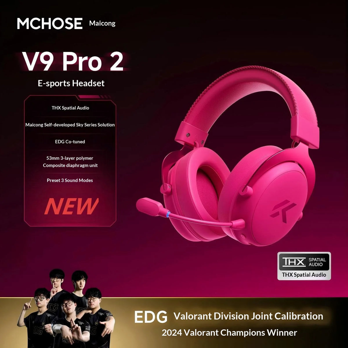 MCHOSE V9 Pro Wireless Headset