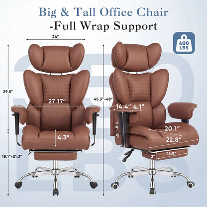 JHK Ergonomic PU Leather Gaming Chair with Footrest
