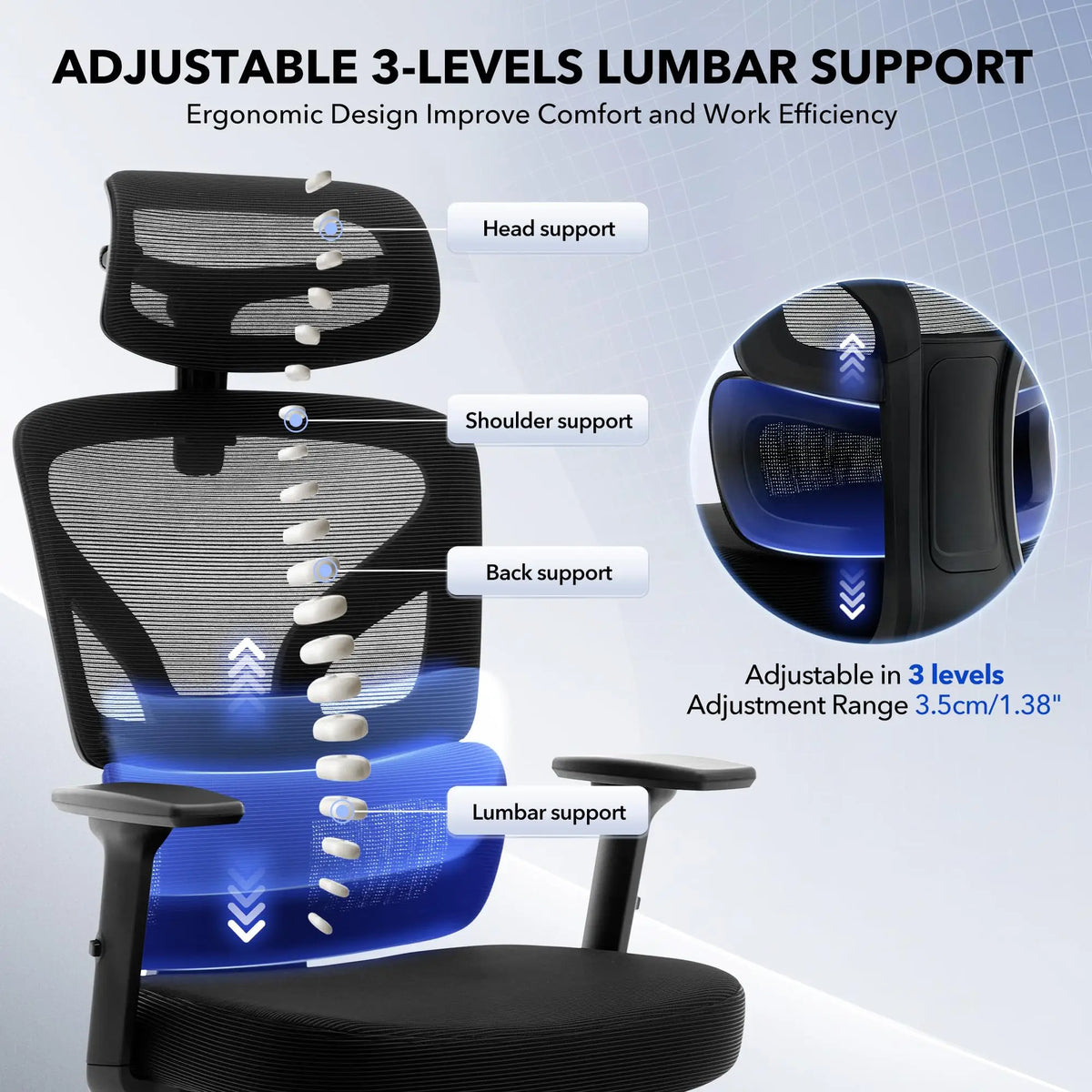 Ergonomic Mesh Office Chair – High Back Reclining