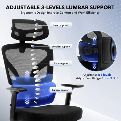 Ergonomic Mesh Office Chair – High Back Reclining