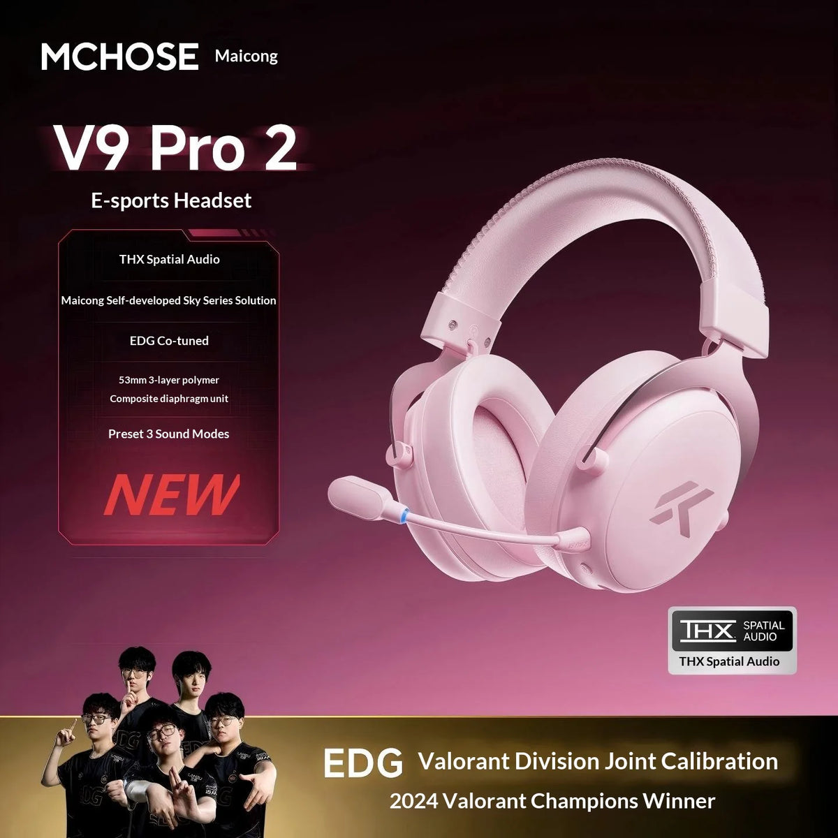 MCHOSE V9 Pro Wireless Headset