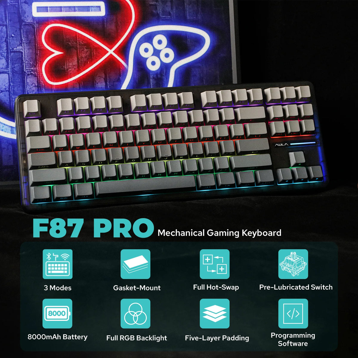 Epomaker x Aula F87 Pro 87-Key Mechanical Keyboard