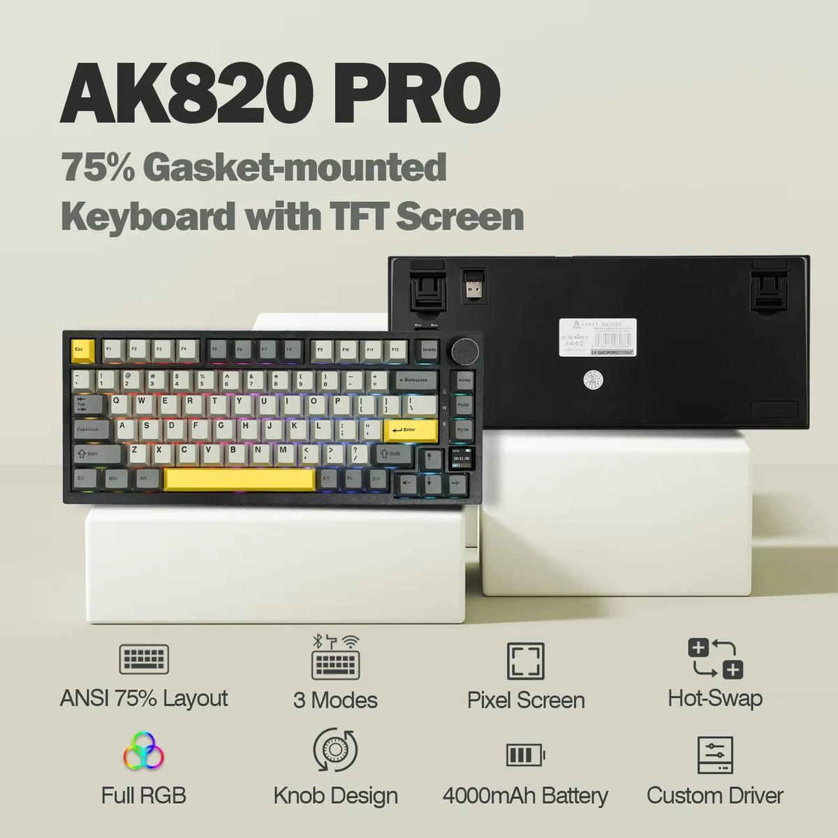 Ajazz AK820 Pro 75% Mechanical Keyboard