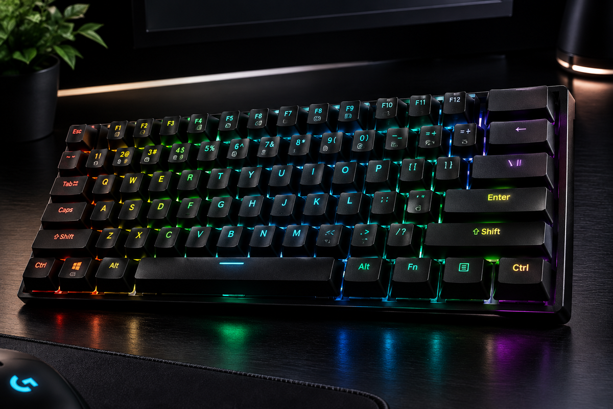 K630 Dragonborn 60% Wired RGB Gaming Keyboard, 61 Keys Compact Mechanical Keyboard with Linear Red Switch, Pro Driver Support, Black