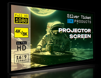 STR Series 6-Piece Fixed Frame Home Theater Projection Screen – 92" Diagonal, 4K/8K Ultra HD, HDR, Active 3D, 16:9 Format, White Material STR-16992