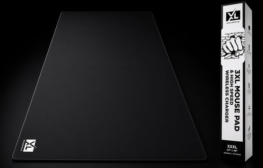 3XL Huge Mouse Pads Oversized (48''X24'') - Extra Large Gaming XXXL Mousepad for Full Desk - Super Thick Nonslip Rubber Base and Waterproof Desktop Keyboard Extended Mouse Mat (Black, Xxx-Large)